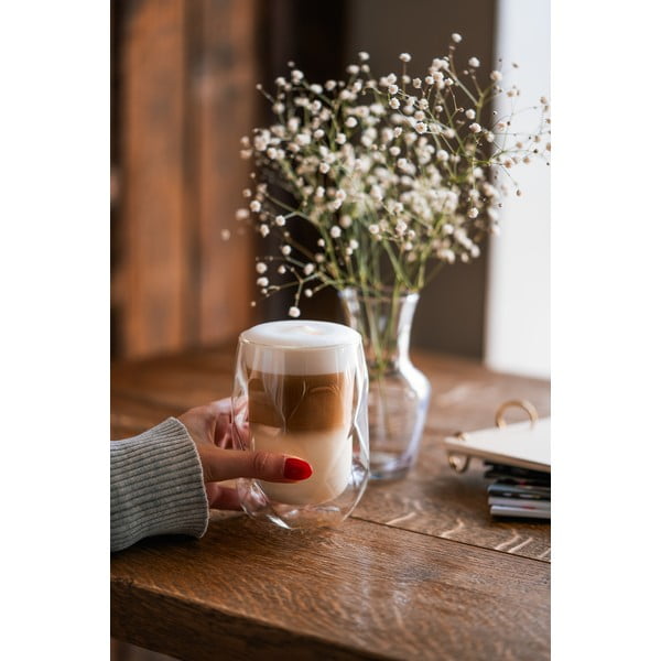 Set di 2 bicchieri da latte a doppia parete, 350 ml Geo - Vialli Design-image-4