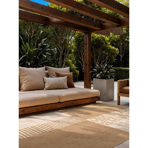 Tappeto da interno/esterno color crema/di colore naturale 160x230 cm Haringey Acacia – Ted Baker-image-1