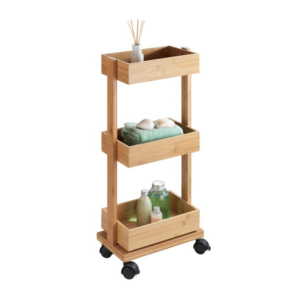 Carrello a tre piani in bambù Tortona - Wenko-image-1
