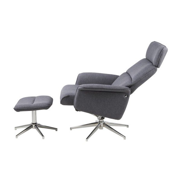 Poltrona reclinabile grigio scuro con poggiapiedi Alura - Actona-image-4