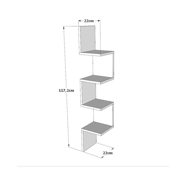 Libreria a parete grigio scuro 22x117 cm Laura - Kalune Design-image-2