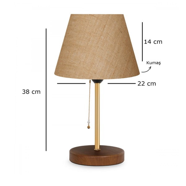 Lampada da tavolo beige con paralume in tessuto (altezza totale 14 cm) Mardin – Opviq lights-image-2