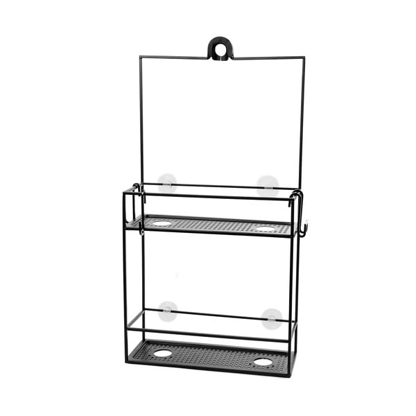 Mensola da bagno in acciaio nero sospesa Cubiko - Umbra-image-2