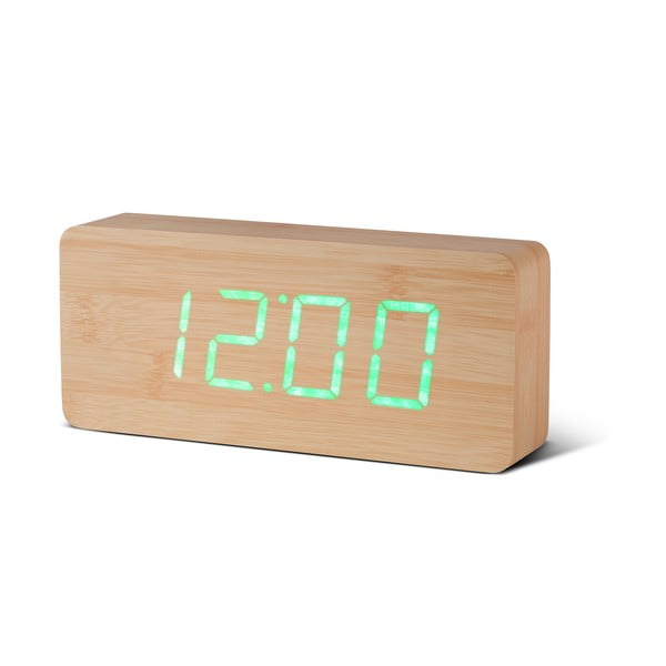 Sveglia marrone chiaro con display a LED verde Orologio Slab Click - Gingko