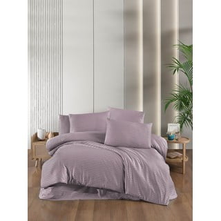 Set copripiumino e federa viola in tessuto damascato per letto matrimoniale/esteso con lenzuolo incluso 4 pz 200x220 cm – Mila Home
