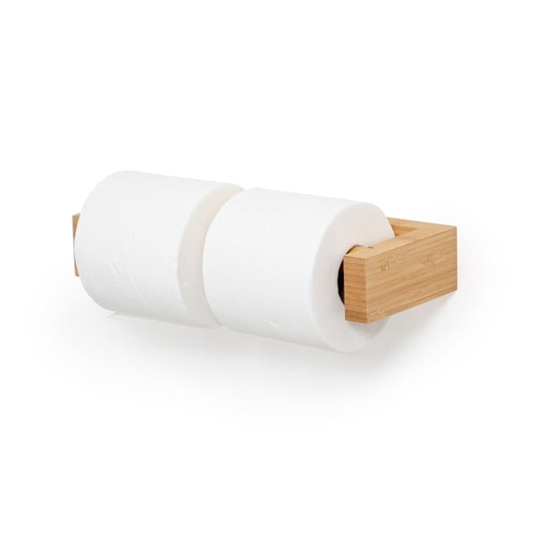 Porta carta igienica doppio a parete in bambù Slimline - Wireworks