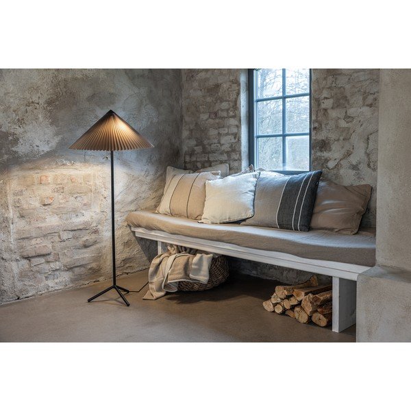 Lampada da terra nera e grigia con paralume in tessuto (altezza 140 cm) Plisado - Markslöjd-image-2