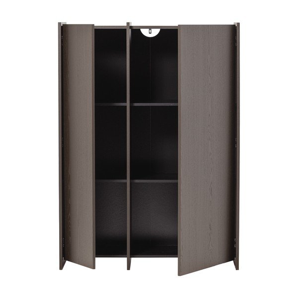 Armadietto marrone scuro con effetto frassino 102x140x44 cm Brock – WOOOD-image-4