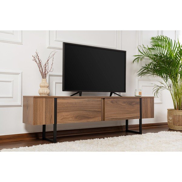 Mobile TV colore naturale scuro con effetto noce 180x50x29,5 cm Serenity – Kalune Design-image-3