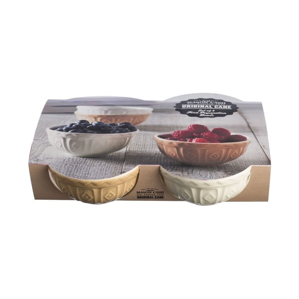 Ciotoline in set bianche/beige in gres 4 pz 200 ml Original Cane – Mason Cash-image-2