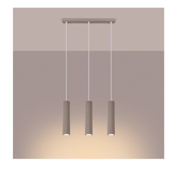 Lampadario grigio tortora in metallo Gleam – Sollux-image-1
