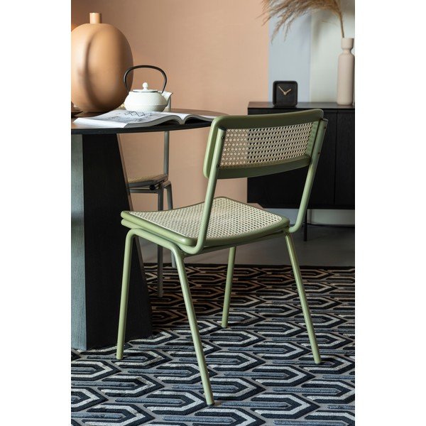 Sedie da pranzo in rattan verde in set di 2 Jort - Zuiver-image-2