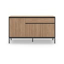 Cassettiera bassa in rovere decorato in colore naturale 140x80 cm Lorenza - Marckeric