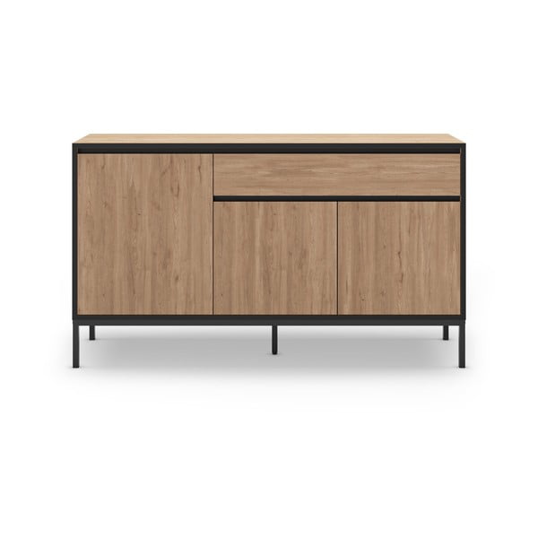 Cassettiera bassa in rovere decorato in colore naturale 140x80 cm Lorenza - Marckeric