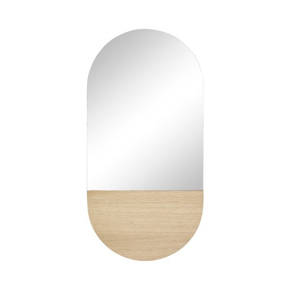 Specchio da parete con dettaglio in legno Mita, 50 x 100 cm - Hübsch
