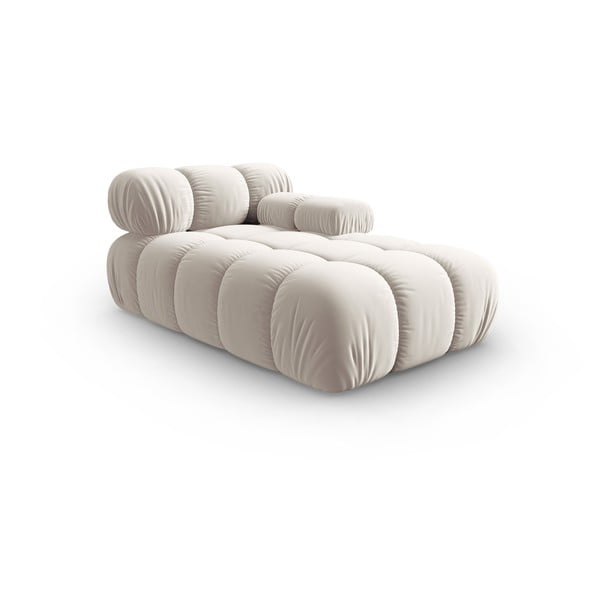 Parte divano componibile beige (con penisola a destra) con rivestimento in velluto Bellis – Micadoni -image-3