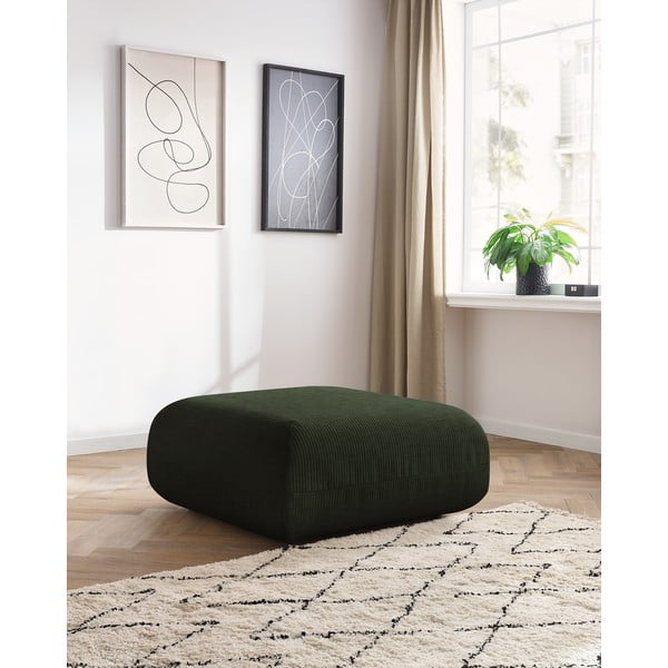 Pouf in velluto a coste verde Lecomte - Bobochic Paris-image-4
