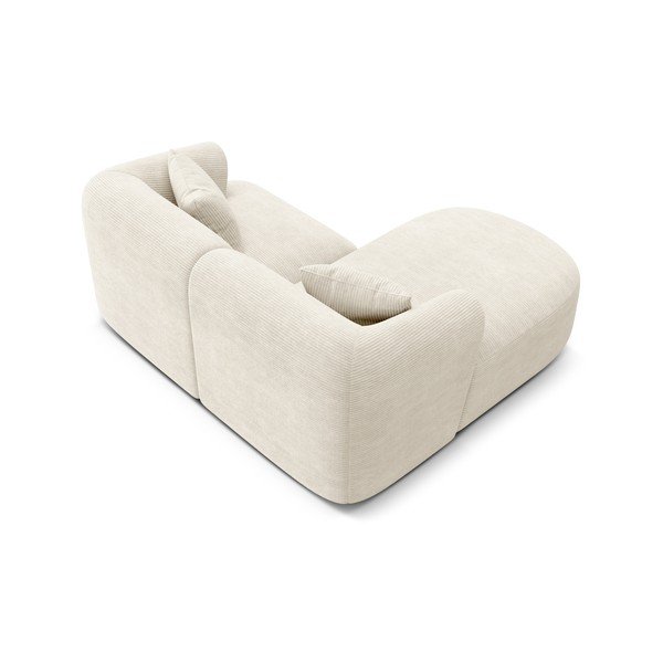 Divano angolare beige (con penisola a sinistra/con chaise lounge) con rivestimento in velluto a coste Campi – Cosmopolitan Design-image-3