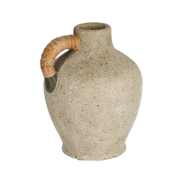 Vaso in ceramica grigia/rattan Agle - Kave Home