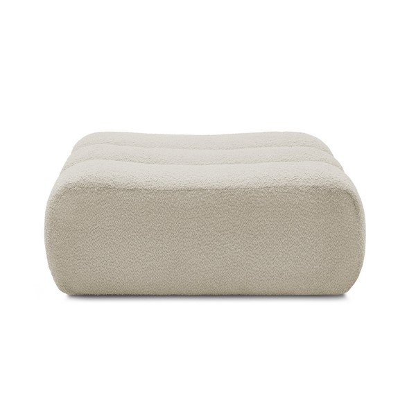 Poggiapiedi beige con rivestimento in bouclé Azra – Bobochic Paris