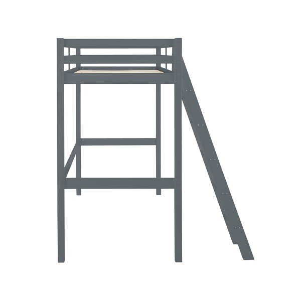 Letto da bambini rialzato grigio senza testiera con rete inclusa 90x200 cm Alpi2 – Støraa-image-2