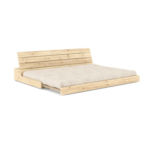 Divano letto in lino grigio e beige 196 cm Base - Karup Design-image-4