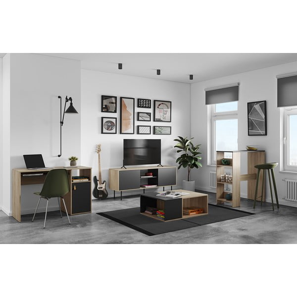 Tavolo da lavoro con piano in rovere 50x115 cm Oxford - TemaHome-image-1