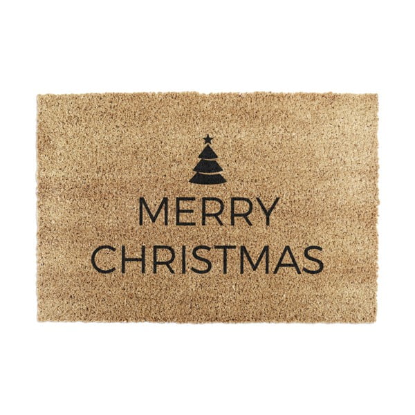 Tappeto di cocco naturale nero, 40 x 60 cm Merry Christmas - Artsy Doormats