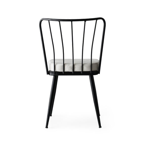 Set di 2 sedie da pranzo in metallo bianco-nero Yildiz - Kalune Design-image-2