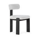 Sedie da pranzo in set nere/grigio chiaro in imbottito 2 pz Nadia – MOME