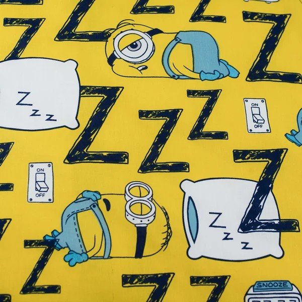 Set copripiumino e federa da bambini giallo/blu in cotone per letto singolo 140x200 cm Mimoni Lazy Club – Jerry Fabrics-image-4