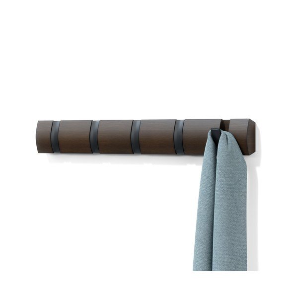 Attaccapanni da parete marrone scuro legno di pioppo Flip - Umbra-image-4