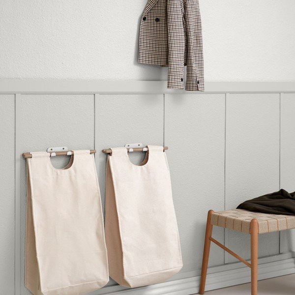 Cesta per il bucato da parete beige in tessuto BagUp – ReCollector-image-2
