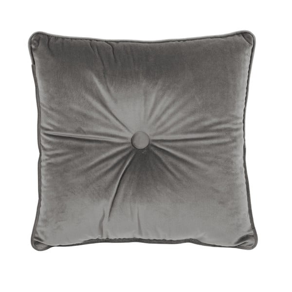 Cuscino con bottoni in velluto grigio, 45 x 45 cm - Tiseco Home Studio