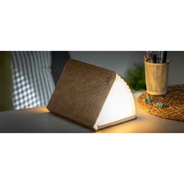 Lampada da tavolo a LED di grandi dimensioni a forma di libro, color marrone scuro - Gingko