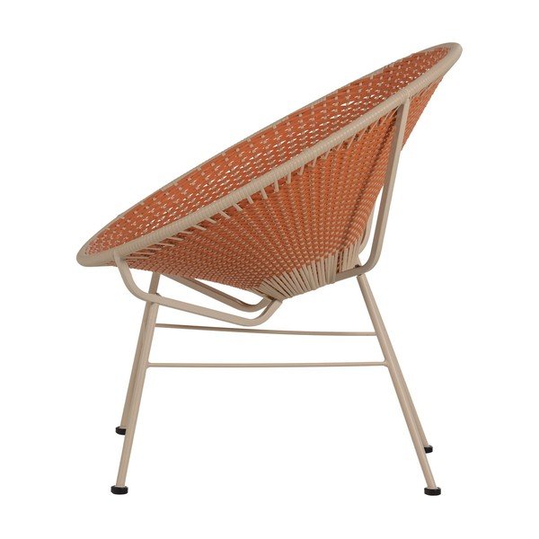 Poltrona da esterno arancione in rattan artificiale Kazoun – WOOOD-image-3