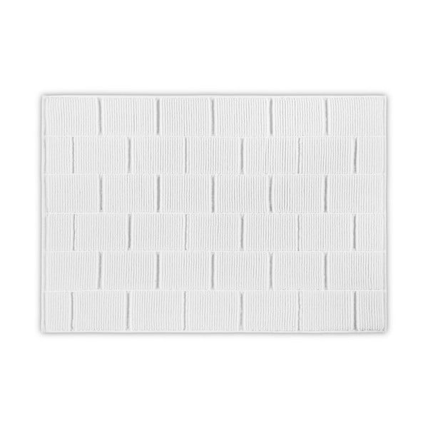 Tappeto da bagno in cotone bianco Tile, 50 x 80 cm - Foutastic