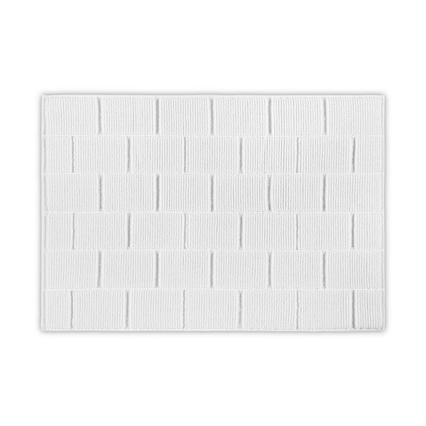 Tappeto da bagno in cotone bianco Tile, 50 x 80 cm - Foutastic