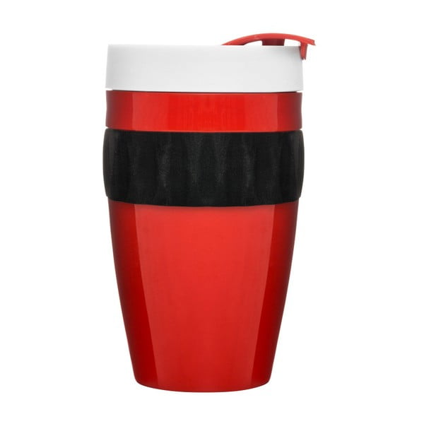 Červeno-černý termohrnek Sagaform To Go Mug, 400 ml