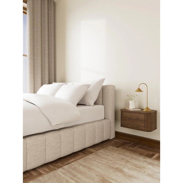 Comodino colore naturale scuro con effetto rovere da parete/con ripiani Atmore – Actona-image-1