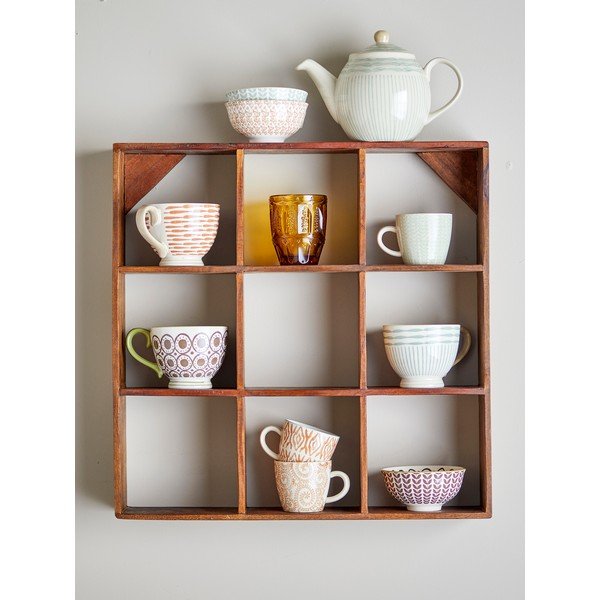 Mensola di colore naturale in legno riciclato con ripiani multipli 53 cm Tilo – Bloomingville-image-1