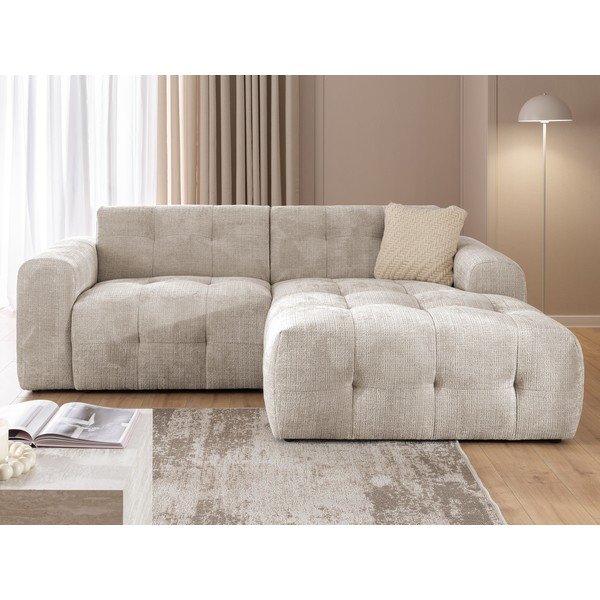 Divano angolare beige (con penisola a destra/con chaise lounge) Melva – Ropez-image-3
