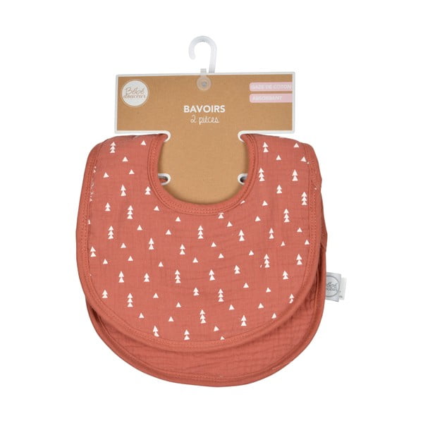 Bavaglini in mussola color mattone in set di 2 pezzi - Bébé Douceur-image-2
