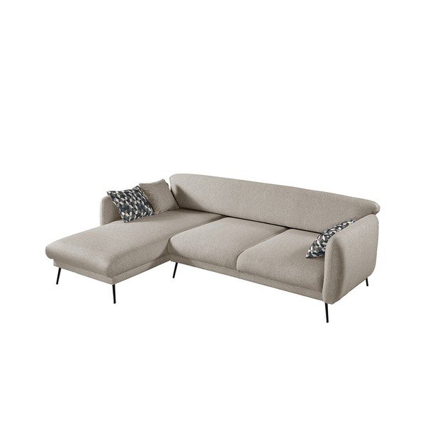 Divano angolare allungabile beige, angolo sinistro Madrid - Pandia Home-image-1