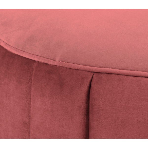 Pouf in velluto rosa corallo , ⌀ 60 cm Doria - Actona-image-1