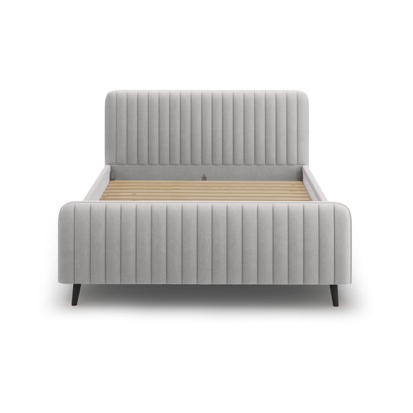 Letto matrimoniale imbottito grigio chiaro con griglia 180x200 cm Lily - Micadoni Home-image-2