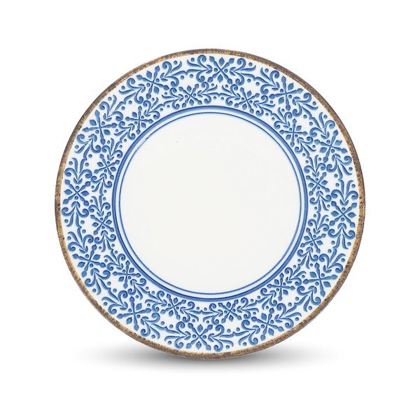 Piatto bianco/blu in porcellana ø 27 cm Azul – BonBistro