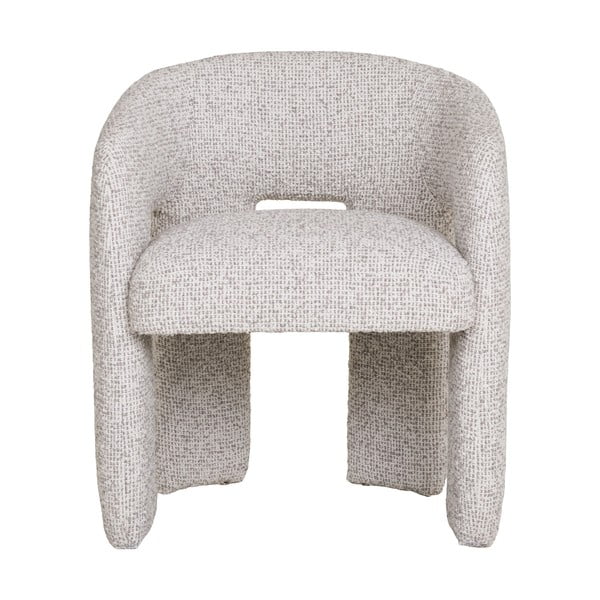 Sedia da pranzo grigio chiaro in imbottito con braccioli Monroe – House Nordic-image-3