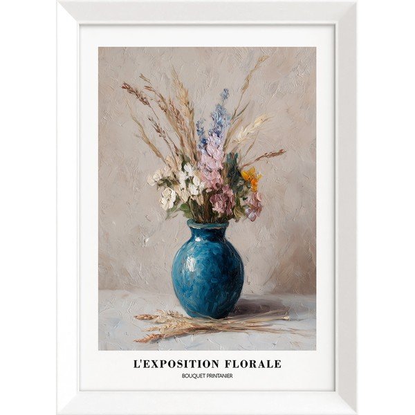 Dipinto stampato con cornice inclusa 56x75 cm Blue Vase – Styler