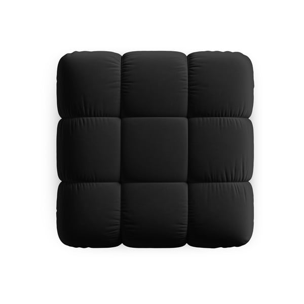 Pouf in velluto nero Bellis - Micadoni Home-image-4